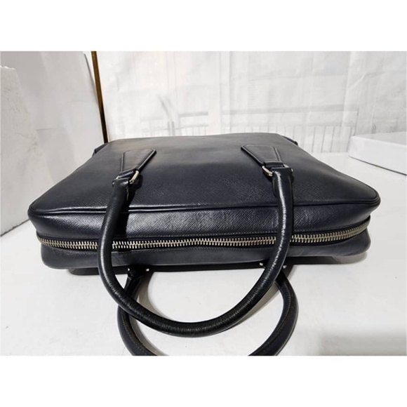 Authentic PRADA Vitello City Briefcase/Laptop Bag Deep Navy Blue - Picture 6 of 16